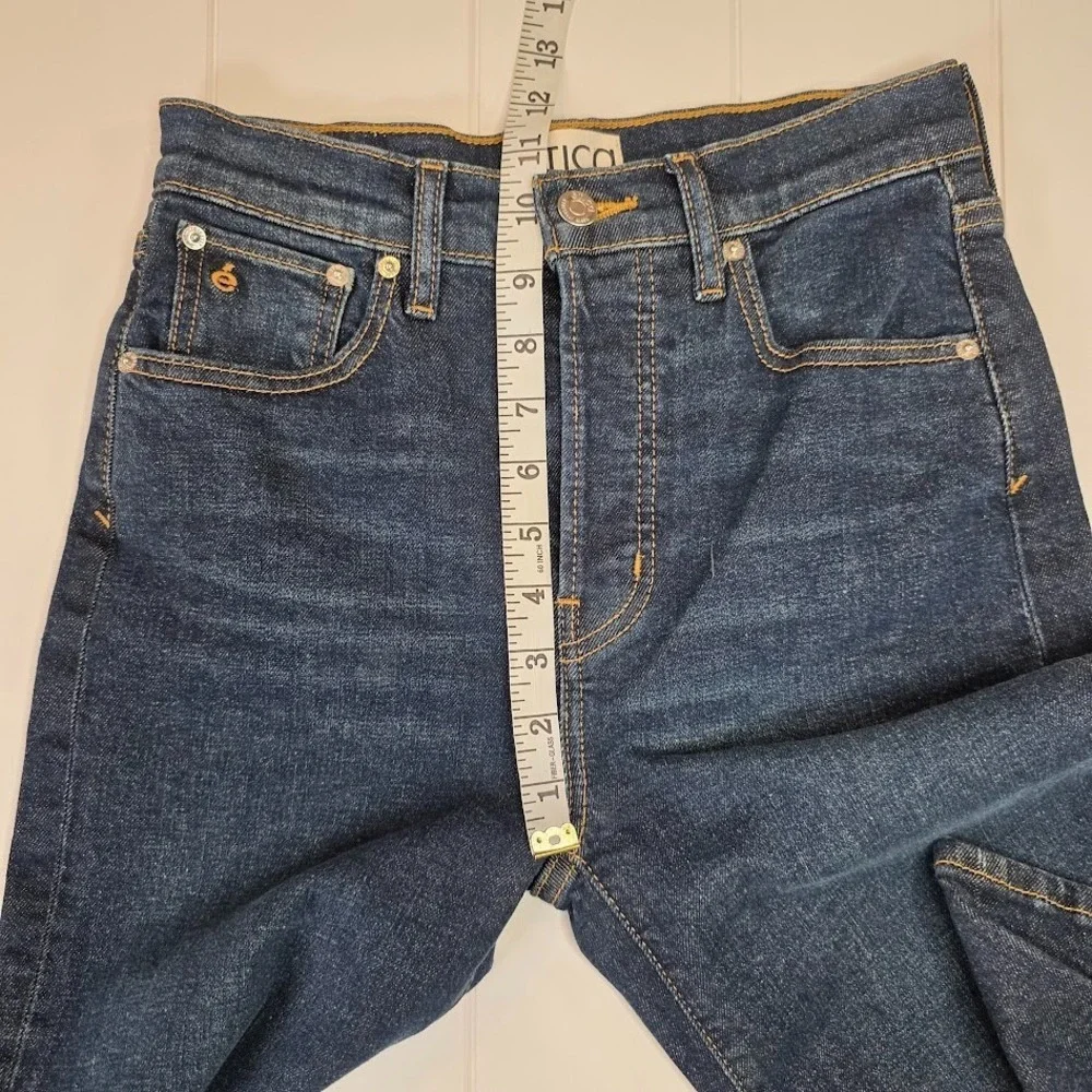 Etica Women's 24 Tyler High Rise Straight‎ Leg Jeans Dark Wash Button Fly NWT